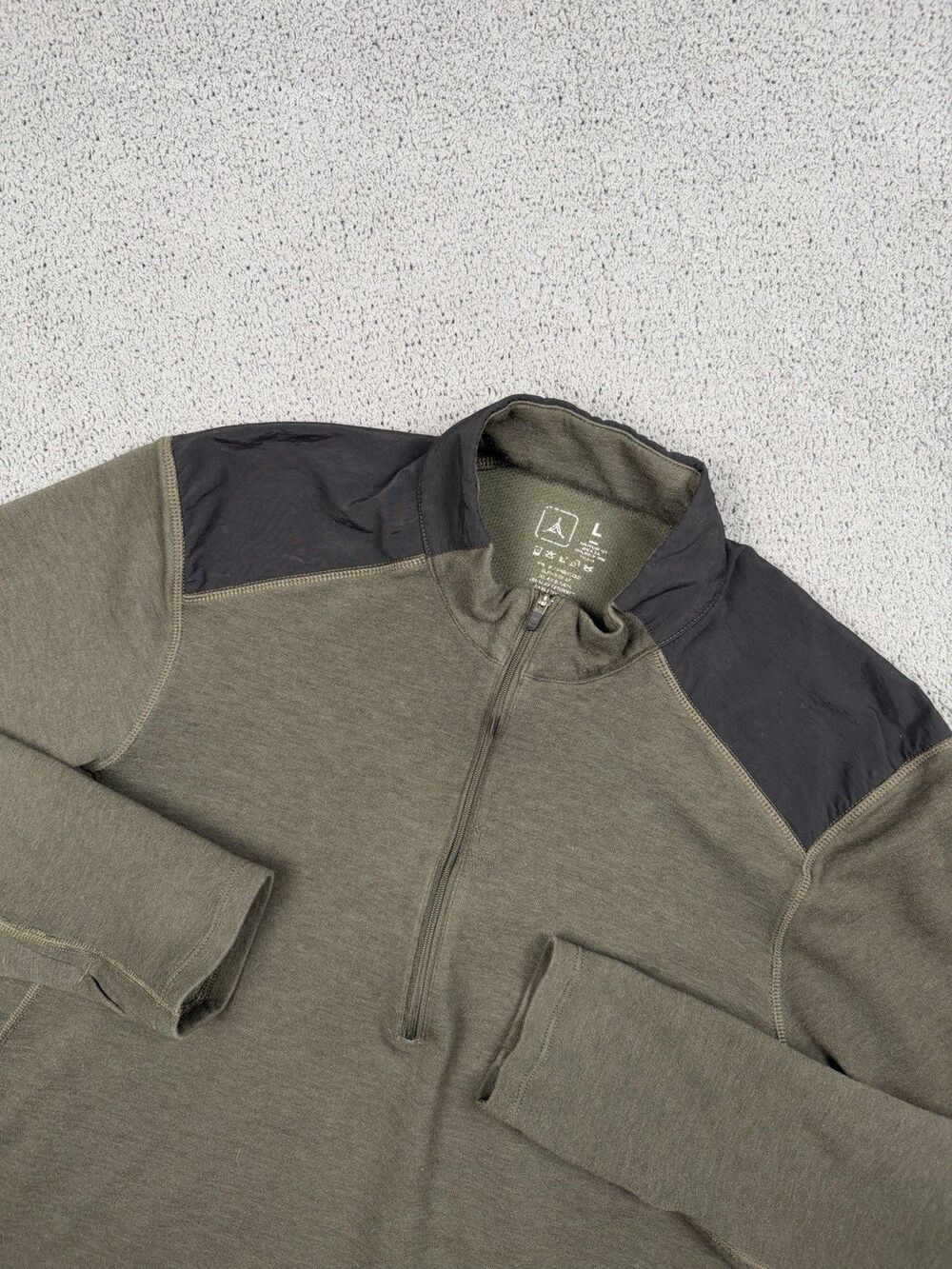Triple Aught Design Pullover Mens L Green Pursuit Wool Blend 1/4 Zip TAD